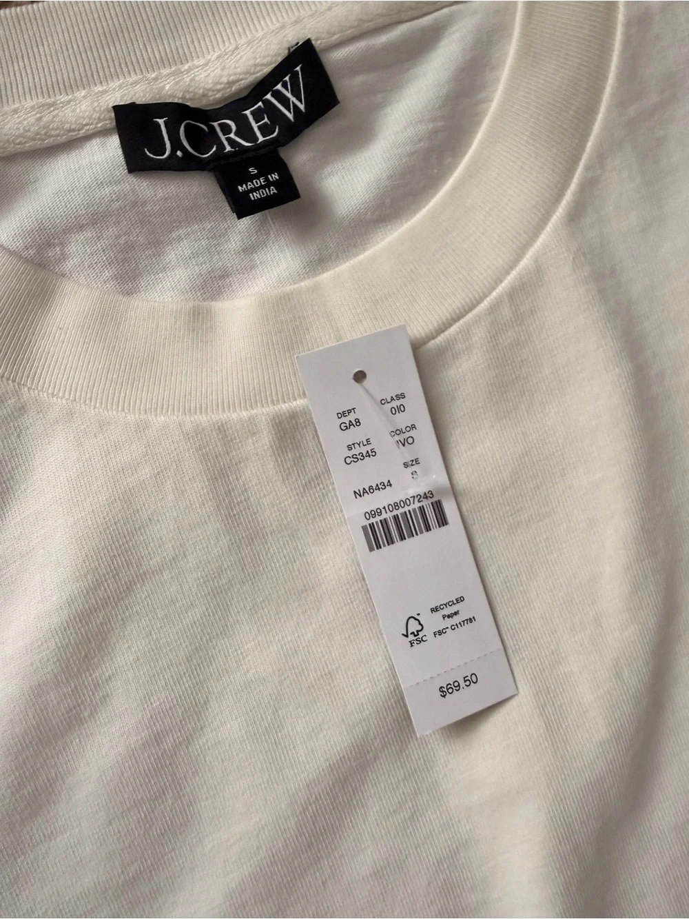 NEW • J. Crew • Premium-weight relaxed scalloped T-shirt
